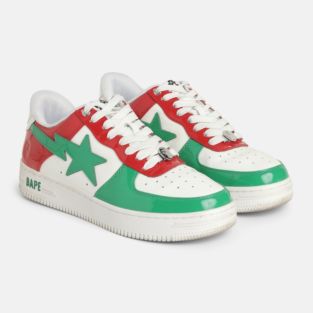 Superfleamarket_Emilio_Sakraya_ABathingBape_Bape_footwear_sneakers_red_green_white_italy(1)