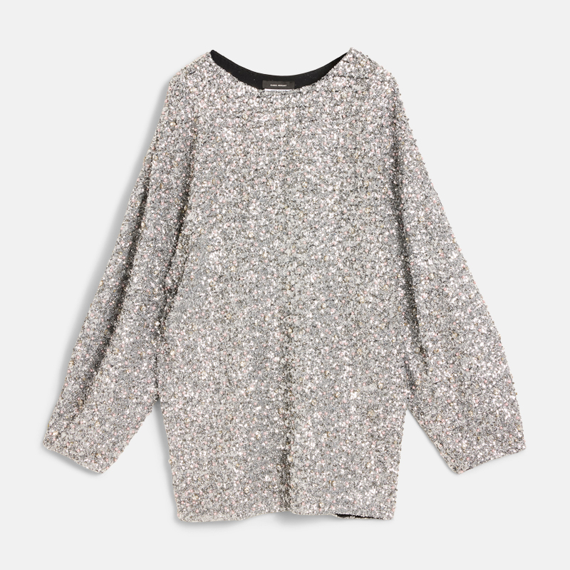 Superfleamarket_Camille_Charierre_clothes_Isabel-Marant_dress_mini_sequin_silver_oversized_shop(1)